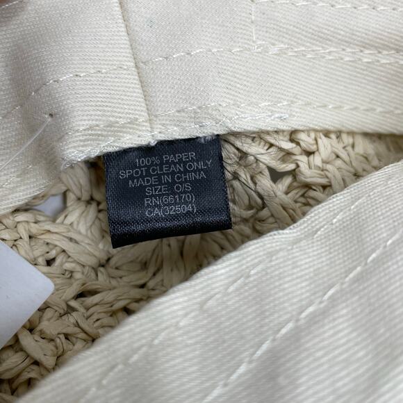 Urban Outfitters UO Natural Crochet Woven Floral Scalloped Bucket Hat OS New NWT - Picture 10 of 11